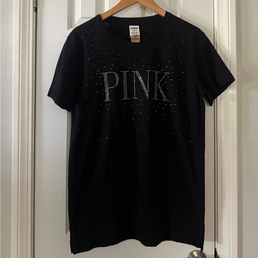 NWT PINK Victoria's Secret Campus Short Sleeve Shone Tee